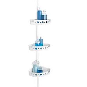 lot 5 image: Glacier Bay 3-Tier Tension Corner Pole Shower Caddy in White