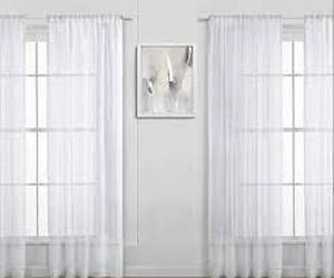 lot 86 image: Taylor & Moxie Venezia Sheer Natural 4 Piece 52 X 84 Curtain Set