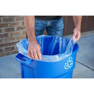 lot 101 image: TWO - Rubbermaid Roughneck 32 Gal. Vented Outdoor Recycling Bin