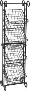 lot 90 image: Gourmet Basics by Mikasa Flip Adjustable Market Storage Fruit Basket, 4 Tier, Black