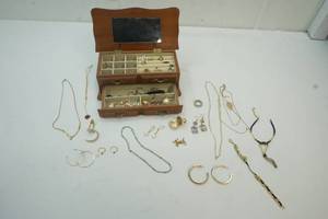 Costume jewelry, Avon and other, plus jewelry box