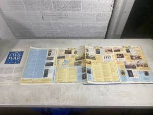 lot 49 image: Civil War Foldout Wall Chart That Collapses into a Book