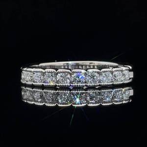 0.75 Carat Diamond Single Row Band Ring in 14k White Gold - Fancy Setting, Excellent Condition $2,340 Retail