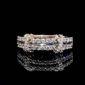 Designer LE VIAN 1.00 Carat Fancy Chocolate Brown & White Diamond XOXO Hugs & Kisses Pave Double Row Ring in 14k Rose Gold $2,100 Retail