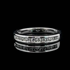0.33 Carat Diamond Single Row Channel Band Ring in 14k White Gold w Professional Appraisal Included