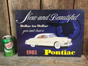 lot 6 image: 1951 Pontiac Metal Sign