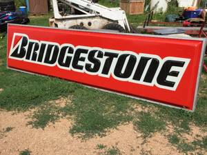 lot 12 image: Vintage Bridgestone 12Ft Dealership Sign - Works