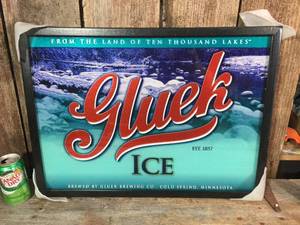 lot 21 image: Gluek ICE Beer Sign