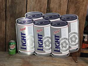lot 23 image: Pabst Light Metal Beer Sign