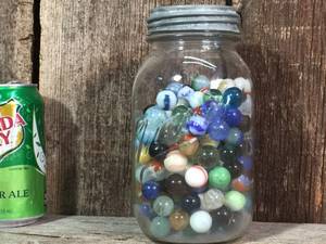 lot 26 image: Jar of old Marbles