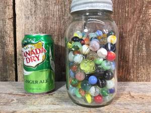 lot 35 image: Quart Jar of Old Marbles