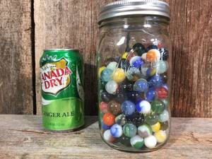 lot 36 image: Quart Jar of Old Marbles