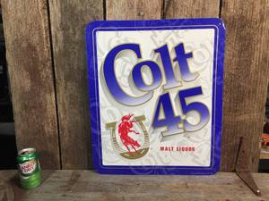 lot 52 image: Colt 45 Metal Sign