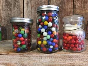 lot 79 image: 3 Jars Solid ColorGame Marbles
