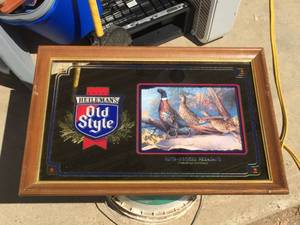 lot 105 image: Old Style Ring-Necked Pheasant Mirrored Sign