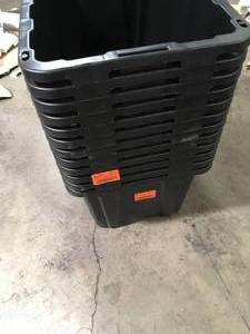 12 HDX 27 Gal. Tough Storage Tote in Black Customer Returns See Pictures