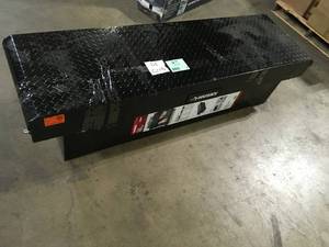 Husky 71.36 in. Matte Black Aluminum Full Size Crossbed Truck Tool Box  Customer Returns See Picture