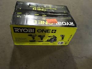 RYOBI ONE 18V Cordless 4-Tool Combo Kit with 1.5 Ah Battery, 4.0 Ah Battery, and Charger  Customer Returns See Picture