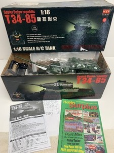 lot 11 image: WSN 116 Scale Soviet Union Republic T34-85 T Remote Control Tank