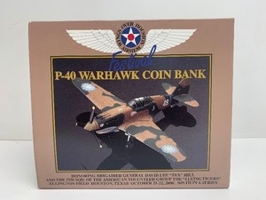 lot 52 image: SpecCast Wings Over Houston Airshow Festival Limited Edition P-40 Warhawk Die Cast Collector Bank