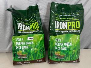 lot 72 image: 2 New 15 Lb Bags of Iron Pro Lawn Food