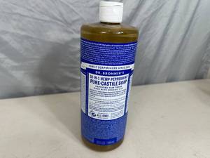 lot 106 image: New Large Bottle of Dr. Bronners Peppermint Castile Soap
