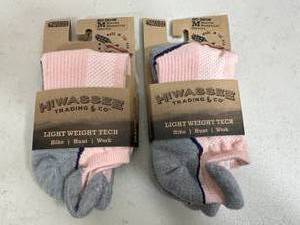 lot 197 image: 2 New Pairs Hiwassee Merino Wool Blend Lightweight Tech Socks
