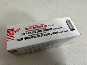 lot 210 image: New Milwaukee Carbide Tooth Hole Saw 34