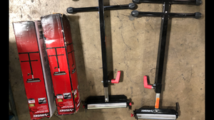 Lot of Assorted 23 in. to 43 in. Stationary Steel Roller Stand with Edge Guide Customer Returns See Pictures