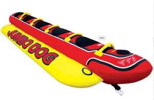 lot 10 image: AIRHEAD JUMBO DOG  1-5 RIDER TOWABLE TUBE FOR BOATING
