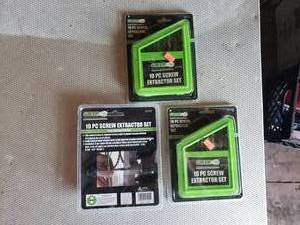 Lot of 3, 10 PC Screw Extractor Sets