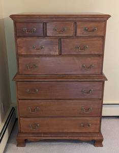 Tall Wood Vintage Dresser