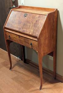 Beautiful Petite Vintage Wood Secretary
