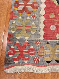 Colorful Vintage Woven Ethnic Accent Rug