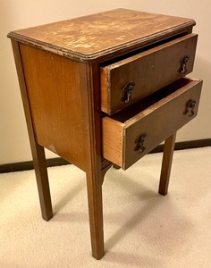 Vintage Petite Accent Table with 2 Drawers