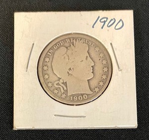 3 United States Liberty Head Half Dollar Coins from 1900, 1911 and 1914