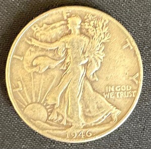 Two Walking Liberty Half Dollar Coins from 1940 and 1942