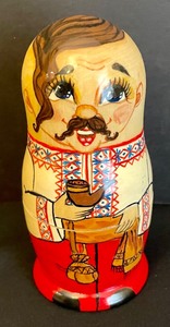 Darling Wooden Nesting Dolls and Painted Wooden Egg
