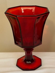 10 Vintage Radiant Red Stemmed Glasses by Independence Glass