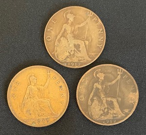 Penny Coins from Great Britain
