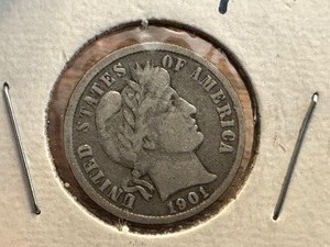 1901 United States Barber Dime and Two 1902 United States Liberty Barber Dimes