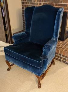 Vintage Ethan Allen Blue Armchair