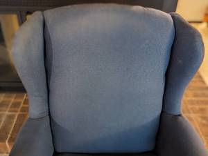 Blue Armchair and Ottoman