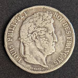 1840 Louis Philippe Silver 5 Francs Coin