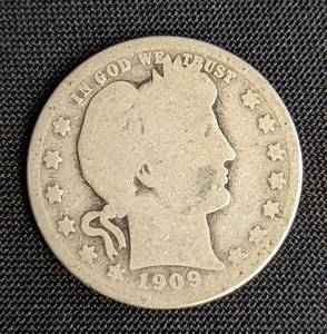 Four Silver Barber Quarters