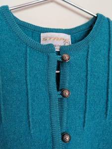 Teal Stape Wool Cardigan