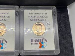 1976-S Proof Set and Two Bi-Centennial 1976-D Clad Kennedy Half Dollars in Keepsake Holders