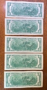 5 Sequential $2 Bills
