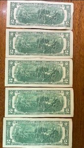 5 Sequential $2 Bills