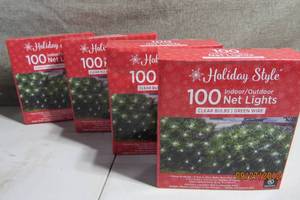 4 Boxes 100 IndoorOutdoor Holiday Net Lights Clear Bulbs